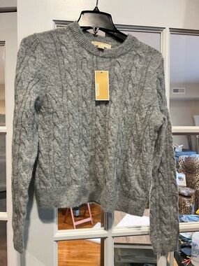 MICHAEL Michael Kors Heather Gray Ribbed Knit Sweater